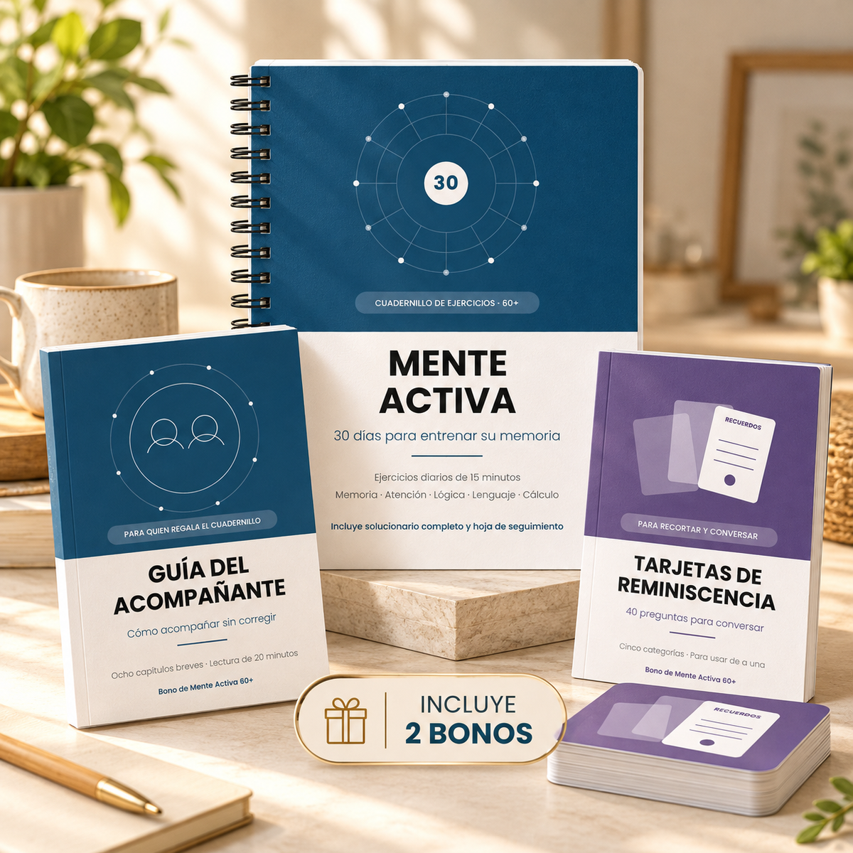 Mente Activa 60+ | Cuadernillo de ejercicios para 30 días